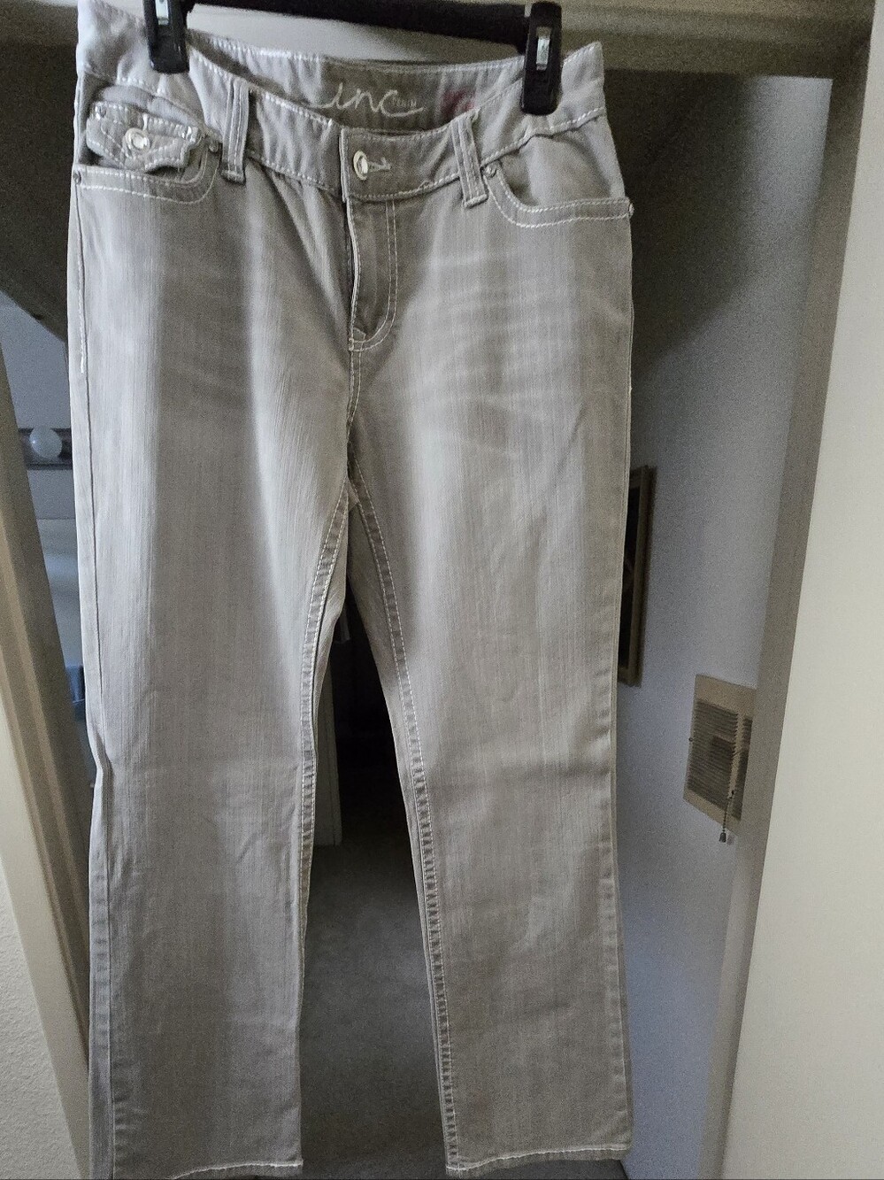 Inc Women's Boot Cut Jeans in Light Gray